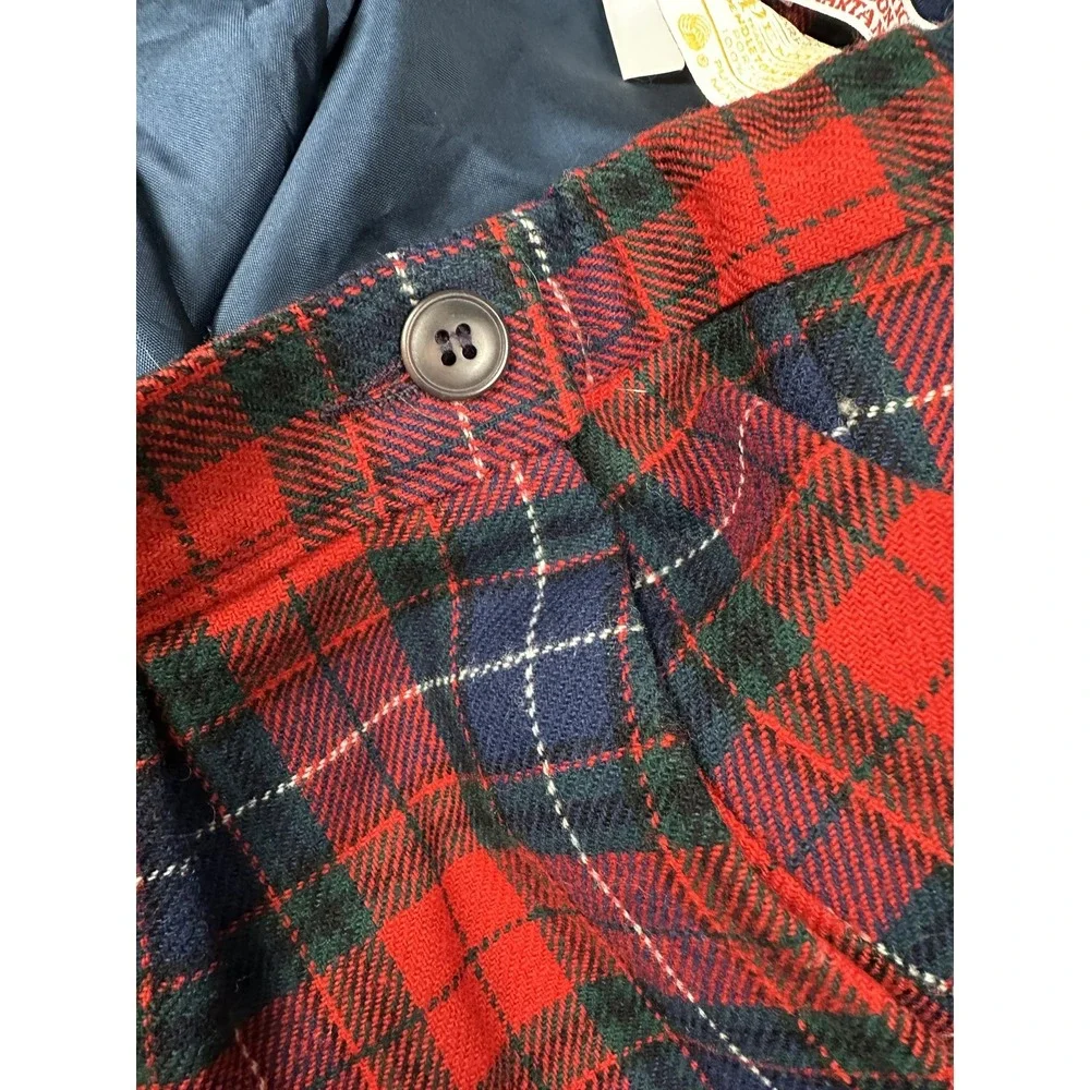 Vintage Pendleton Skirt Womens 10 Red Navy Manson Tartan Wool Plaid Made USA 80s